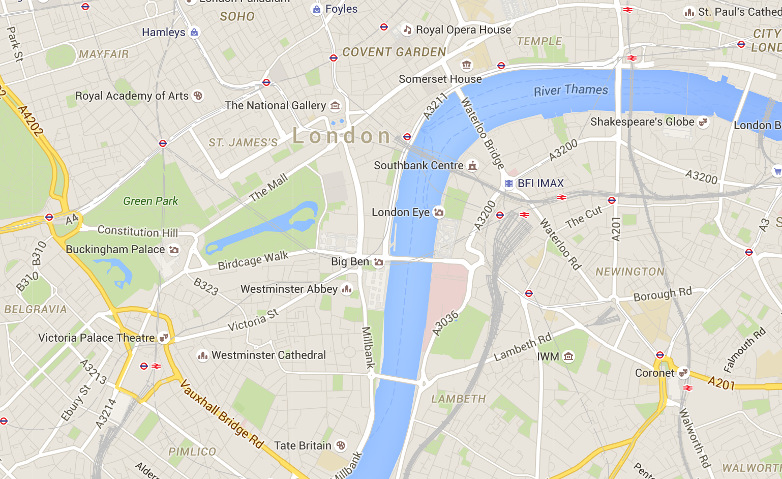 Central London map